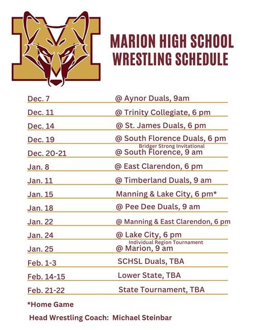 Wrestling Schedule